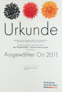 Urkunde "Ausgewählter Ort 2011"