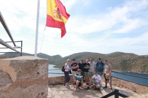 Group photo at the castle ruin of Cabrera