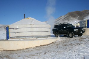 Our accomodation near the Sognegor Valley. Note the antenna that we could easily mount.