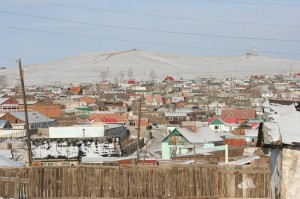 Blick auf einen Stadtteil von Darkhan