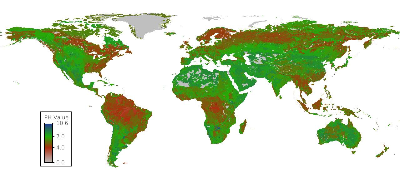 PH-Wert des Wassers "harmonized world soil database" 